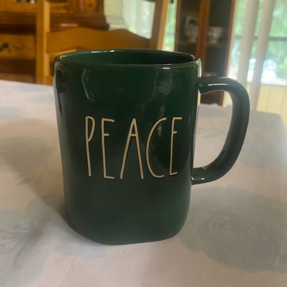 Rae Dunn “PEACE” Ceramic Mug Cup Holiday Green - Picture 2 of 9